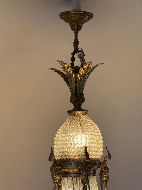 BRONZE GLASS CHANDELIER 