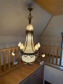 BRONZE GLASS CHANDELIER 